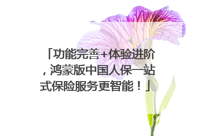 功能完善+体验进阶，鸿蒙版中国人保一站式保险服务更智能！